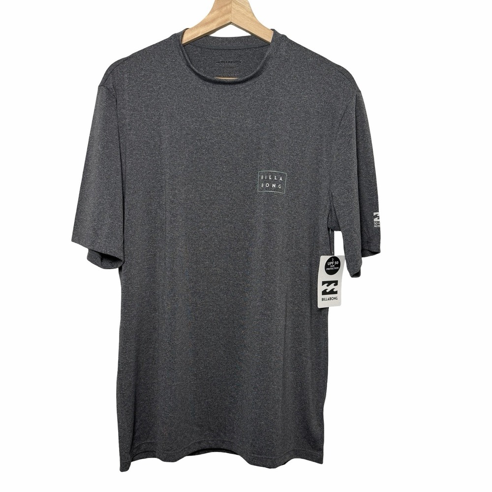 Billabong Mens L Die Cut UPF 50 Surf Shirt Rash Guard Gray Loose Fit NWT Swim